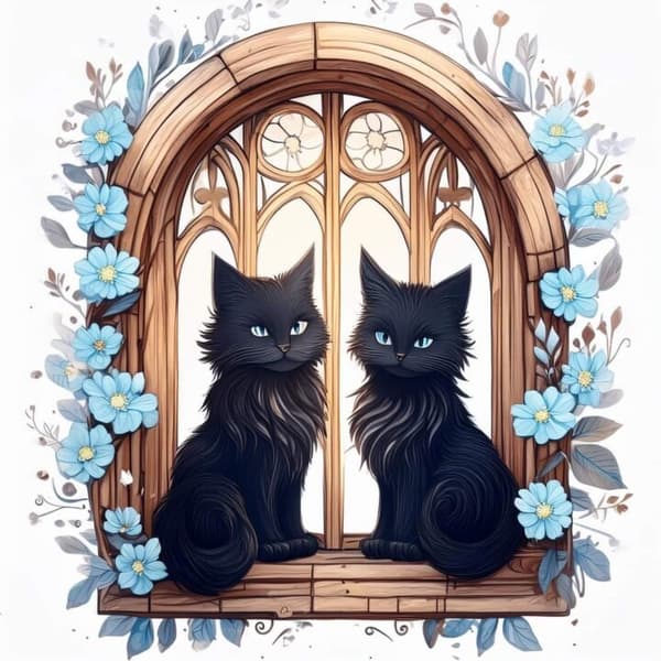 Svart Katt Affisch 50x70 cm
