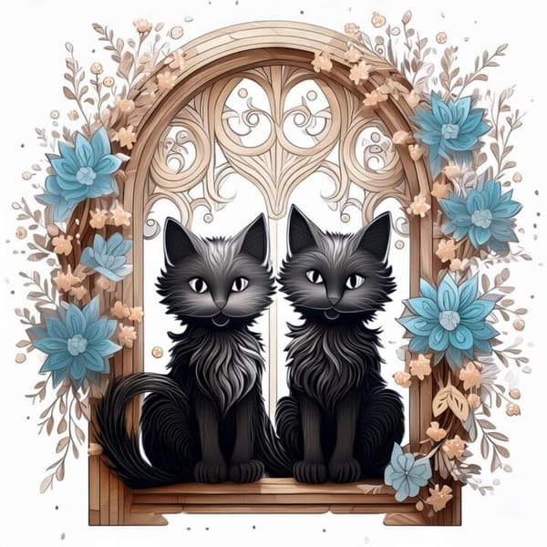 Svart Katt Affisch 40x50 cm