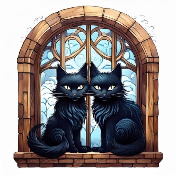 Svart Katt Affisch 30x40 cm