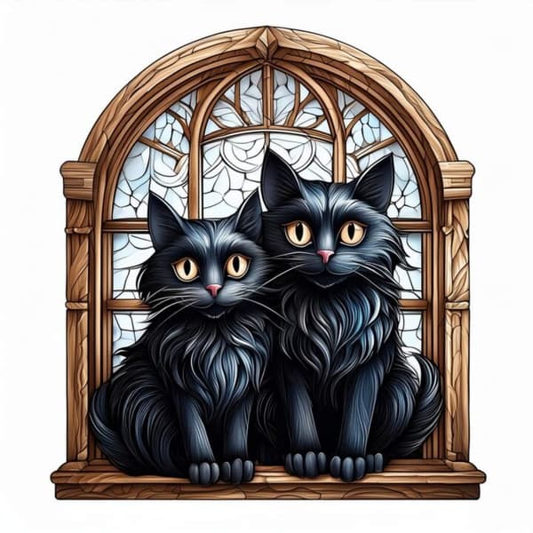 Svart Katt Affisch 50x70 cm