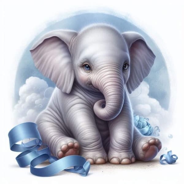 Elefant Affisch 30x40 cm