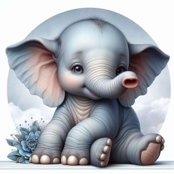 Elefant Affisch 21x30 cm
