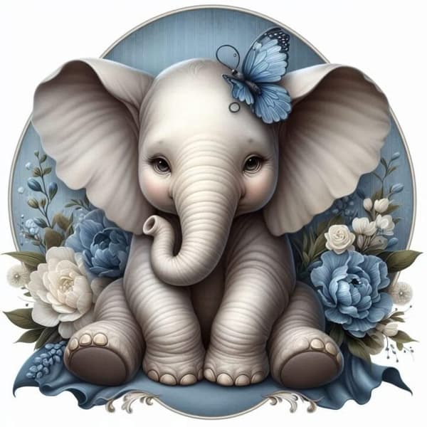 Elefant Affisch 40x50 cm