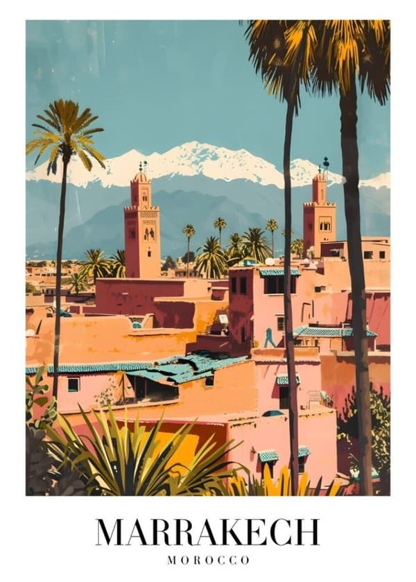 MARRAKECH MOROCCO Affisch/Poster/Print/Tavla