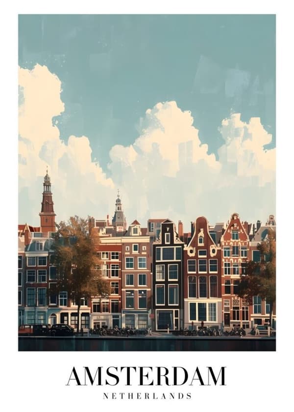 AMSTERDAM NETHERLANDS Affisch/Poster/Print/Tavla