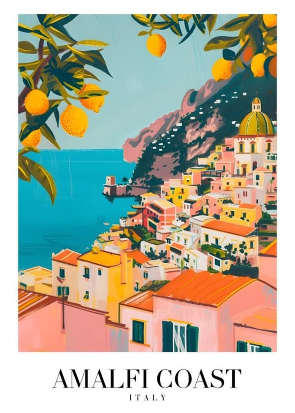 AMALFI COAST ITALY Affisch/Poster/Print/Tavla