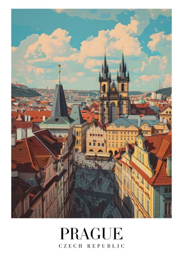 PRAGUE CZECH REPUBLIC Affisch/Poster/Print/Tavla