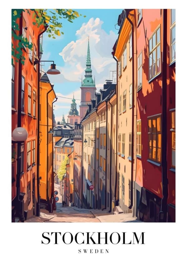 STOCKHOLM SWEDEN Affisch/Poster/Print/Tavla