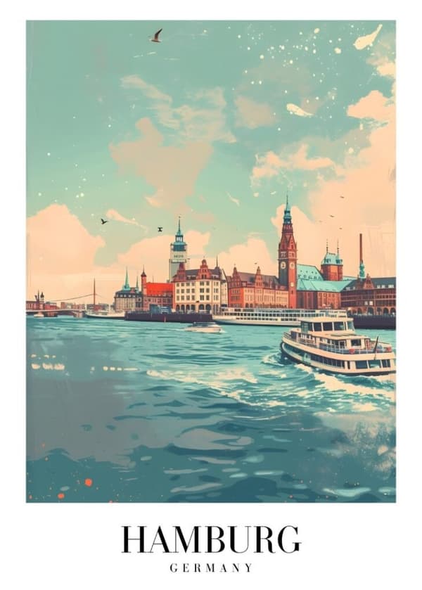 HAMBURG GERMANY Affisch/Poster/Print/Tavla