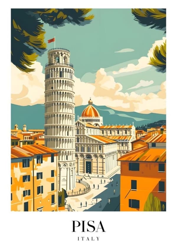 PISA ITALY Affisch/Poster/Print/Tavla
