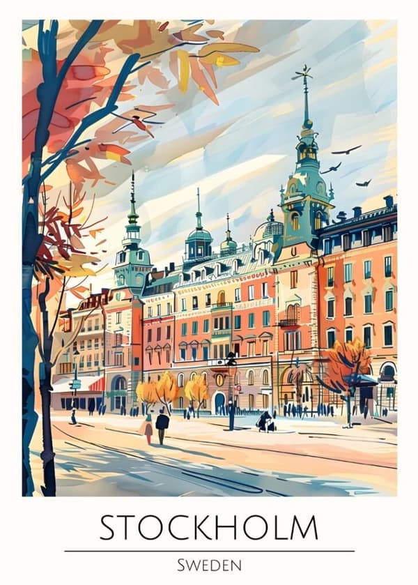 STOCKHOLM SWEDEN Affisch/Poster/Print/Tavla
