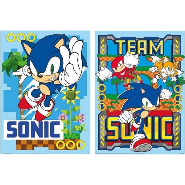 Sonic The Hedgehog Poster (Pack of 2) Multicoloured 38.2cm x 3.7cm x 3.7cm