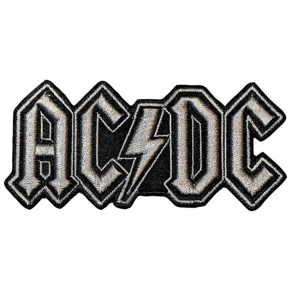 AC/DC Standard Woven Patch: Silver Logo