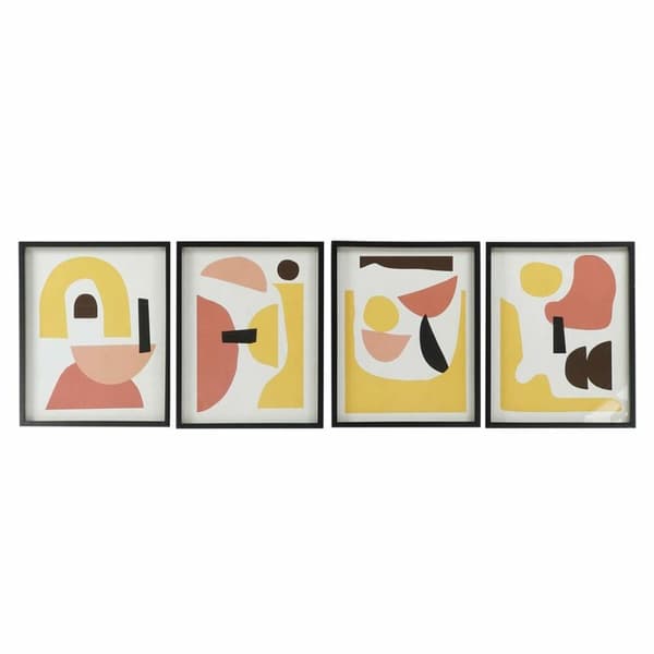 Tavla DKD Home Decor 40 x 2,5 x 50 cm Abstrakt Skandinavisk (4 Delar)
