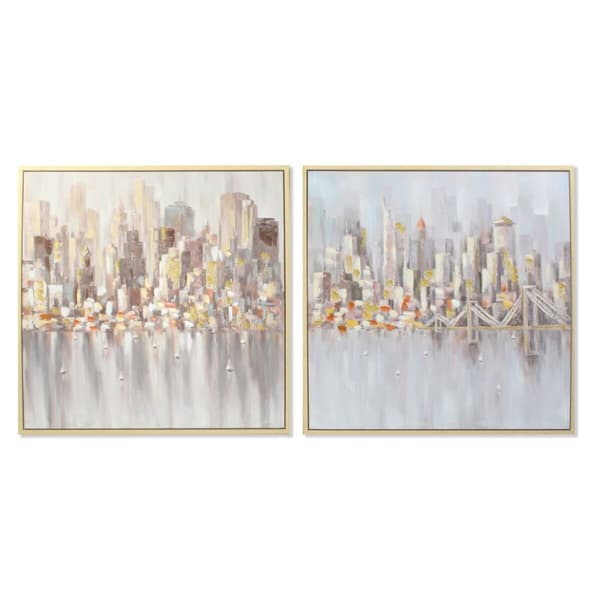 Maleri DKD Home Decor By 100 x 4 x 100 cm Loft (2 enheder)
