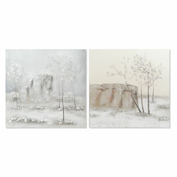 Maalaus DKD Home Decor Kangas 100 x 3,8 x 100 cm Puut Cottage (2 osaa)
