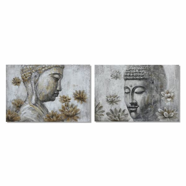 Maalaus DKD Home Decor 120 x 2,8 x 80 cm Buddha Itämainen (2 osaa)