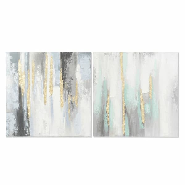 Maleri DKD Home Decor Abstrakt 80 x 3 x 80 cm Moderne (2 enheder)