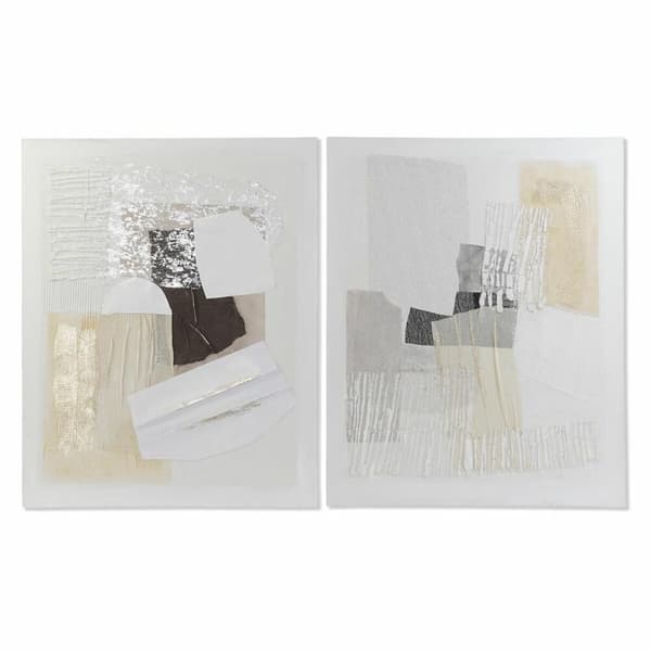 Maleri DKD Home Decor 80 x 3,7 x 100 cm Abstrakt Urban (2 enheder)