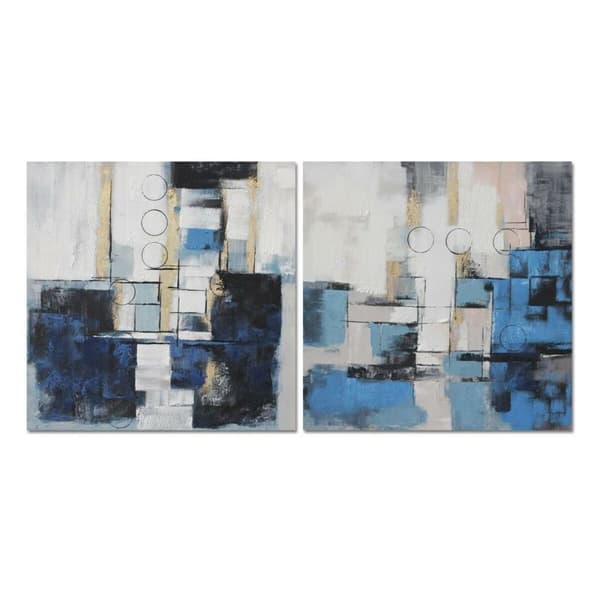 Maleri DKD Home Decor Abstrakt Moderne 100 x 2,8 x 100 cm (2 enheder)