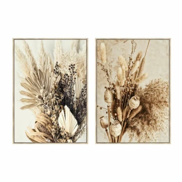Maleri DKD Home Decor Blomst 80 x 4 x 120 cm Skandinavisk (2 enheder)