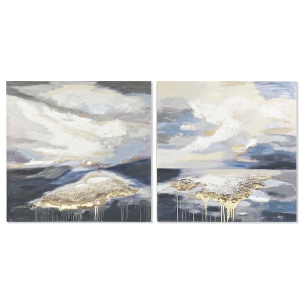 Maalaus DKD Home Decor 100 x 3,5 x 100 cm Abstrakti Moderni (2 osaa)