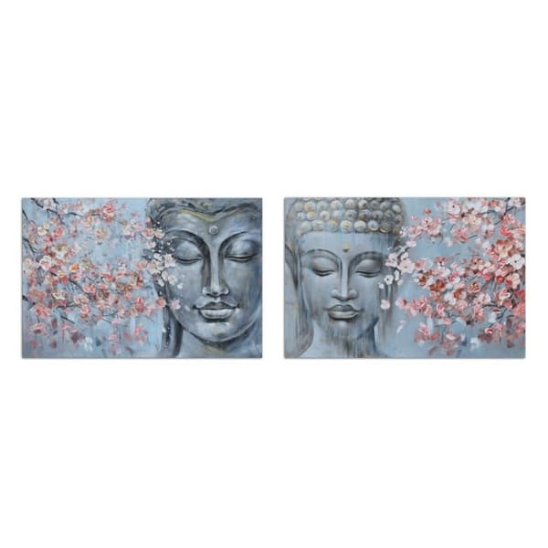 Kangas DKD Home Decor 120 x 2,8 x 80 cm Buddha Itämainen (2 osaa)