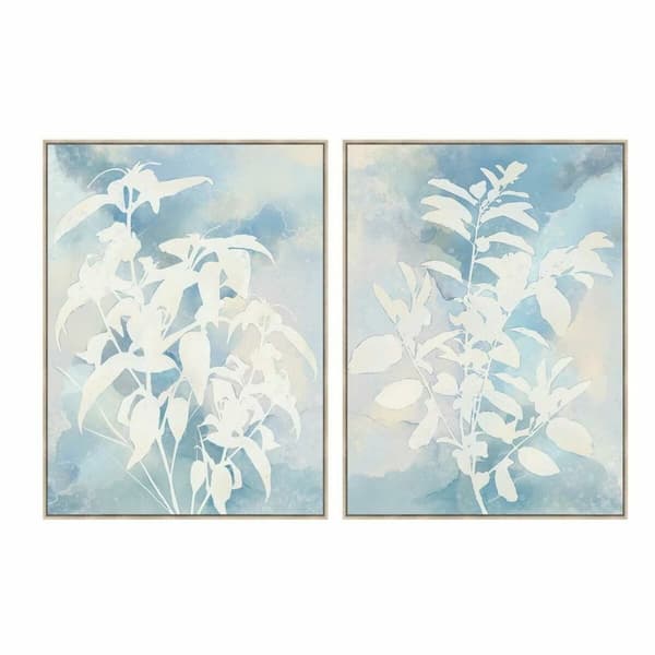 Maalaus DKD Home Decor 90 x 4 x 120 cm Kasvien lehtiä Skandinaavinen (2 osaa)