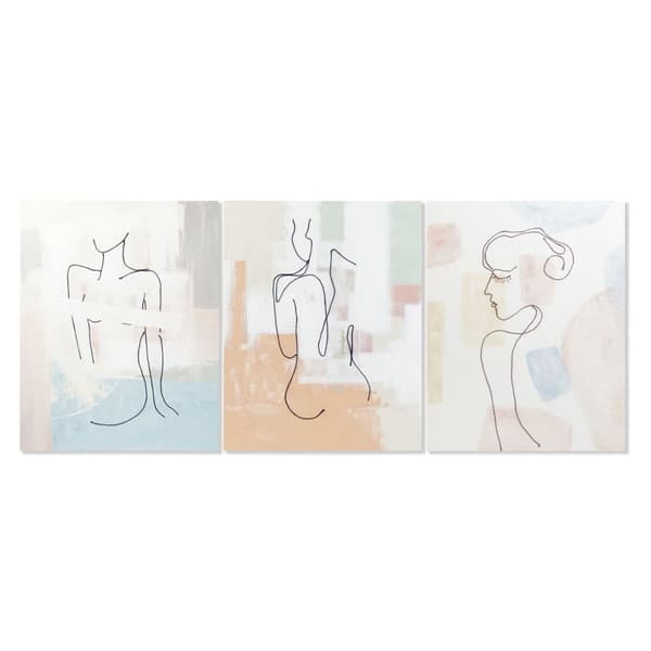 Maleri DKD Home Decor 80 x 3,7 x 100 cm Abstrakt Moderne (3 Dele)