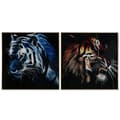 Miniatyrbillede 1 af 3: Maleri DKD Home Decor Tiger 80 x 3 x 80 cm Moderne (2 enheder)