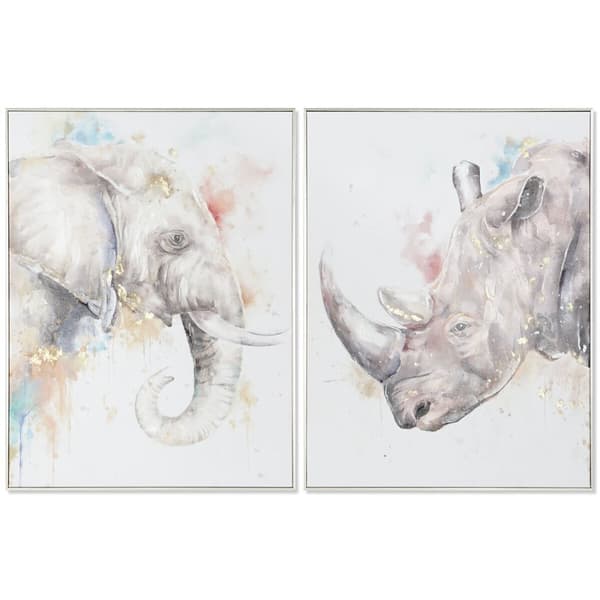 Tavla DKD Home Decor Modern djur 60 x 3,5 x 80 cm (2 antal)