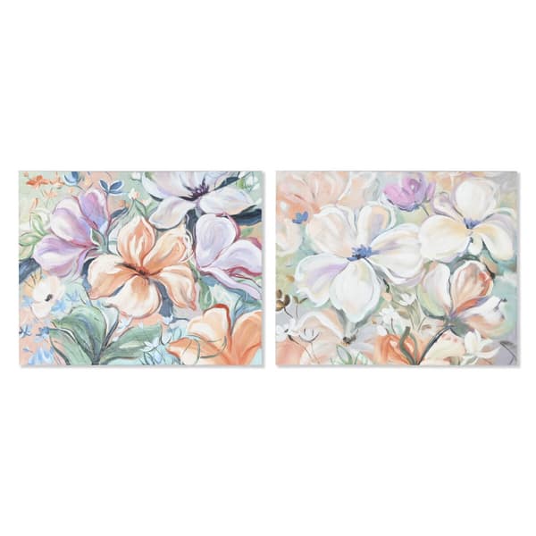 Tavla Home ESPRIT Virágok Shabby Chic 100 x 3,7 x 80 cm (2 antal)