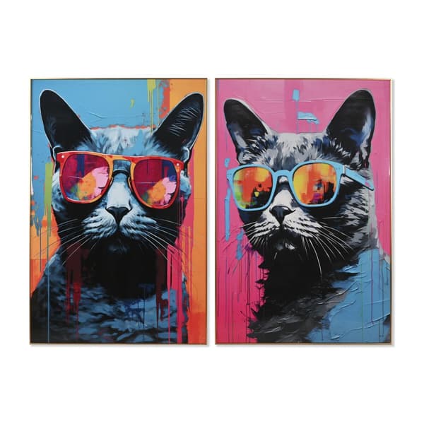 Maleri Home ESPRIT Moderne Kat 80 x 3 x 120 cm (2 enheder)