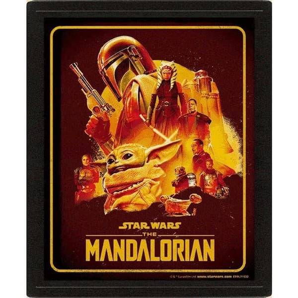 Star Wars: The Mandalorian 3D indrammet kunsttryk