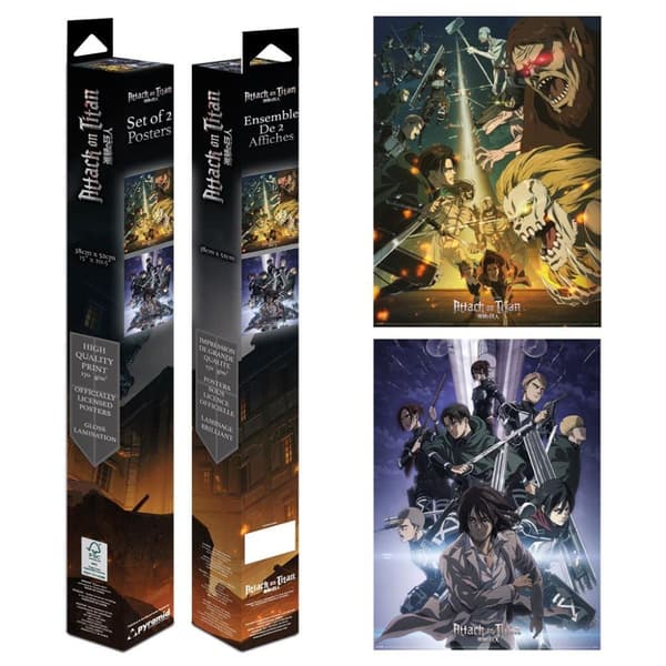 Attack on Titan S4 Poster (Pack of 2) Multicoloured 38.2cm x 3.7cm x 3.7cm