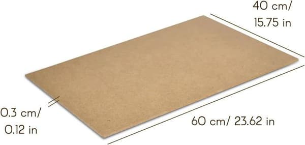 MDF-panel - CREATIVE DECO - 600x400x3mm - DIY, Laserskärning, Gravering - Brun