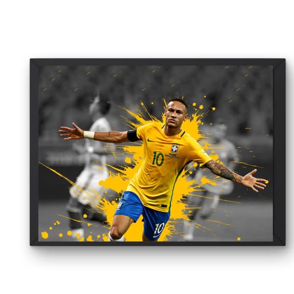 Affisch Neymar Jr Brasiliens fotbollslandslag, konst, färgstänk  (30×40 CM)