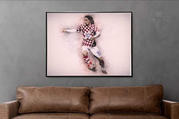 Luka Modric Kroatiska Fotbollslaget Konstverk Affisch  (30×40 CM)