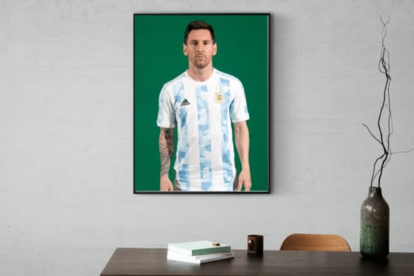 Messi i Vit Tröja Poster (30×40 CM)