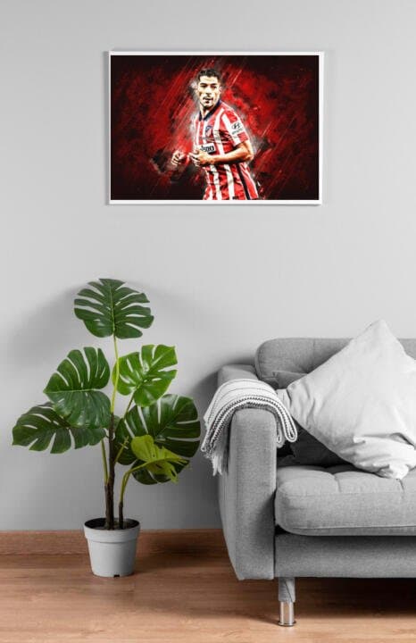 Luis Suarez Uruguayan Fotboller Poster Konst Affisch Röd (30×40 CM)