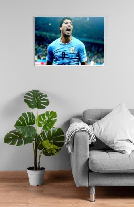 Luis Suarez Uruguayan Fotboller Poster Konst Affisch Blå (30×40 CM)