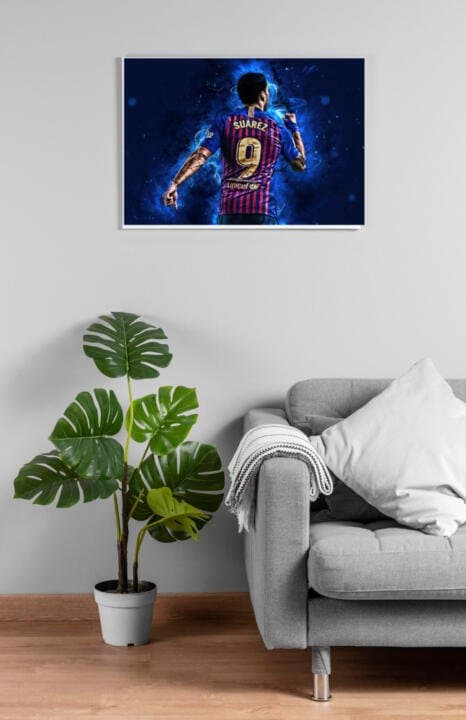 Luis Suarez Uruguayan Fotboller Poster Konst Affisch Blå  (30×40 CM)