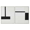 Miniatyrbilde 1 av 4: Maleri Home ESPRIT Hvit Svart Abstrakt Moderne 82 x 3,8 x 102 cm (2 enheter)