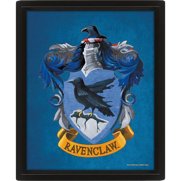 Harry Potter Ravenclaw 3D Framed Picture Blue/Bronze/Gold 25cm x 20cm