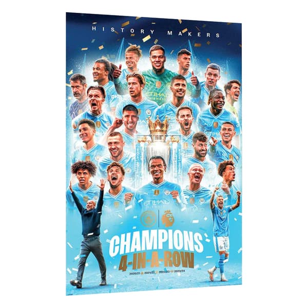 Manchester City FC Premier League Champions Poster