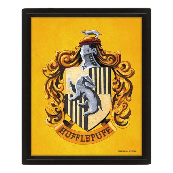 Harry Potter Hufflepuff 3D Inramad bild