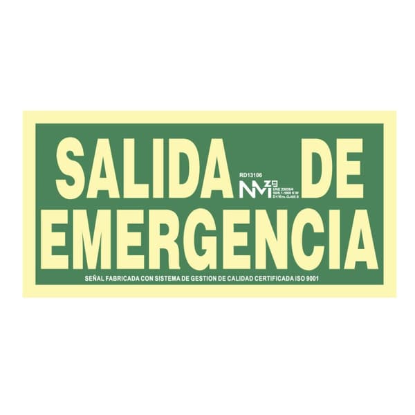 Kyltti Normaluz Salida de emergencia PVC 30 x 15 cm