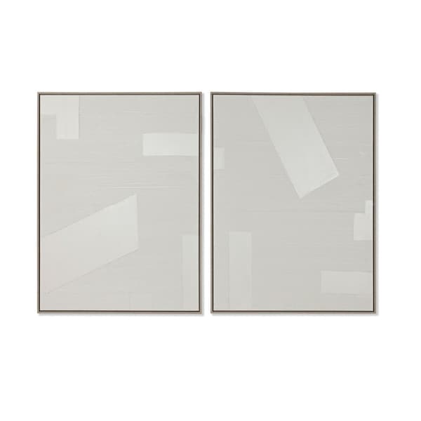 Maalaus Home ESPRIT Valkoinen Moderni 75 x 4 x 100 cm (2 osaa)