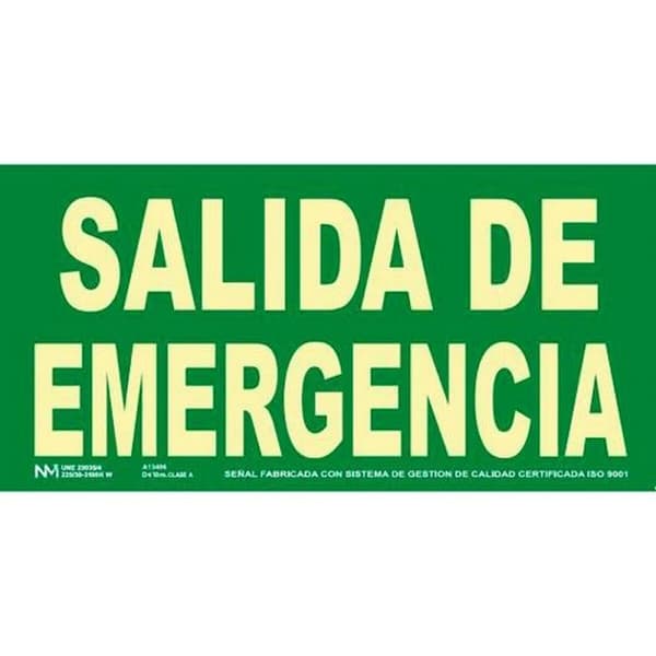 Skilt Archivo 2000 "SALIDA DE EMERGENCIA" PVC 32 x 16 cm