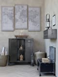 Miniatyrbillede 4 af 4: Tavla 3 delar Världskarta Old Chic Antique